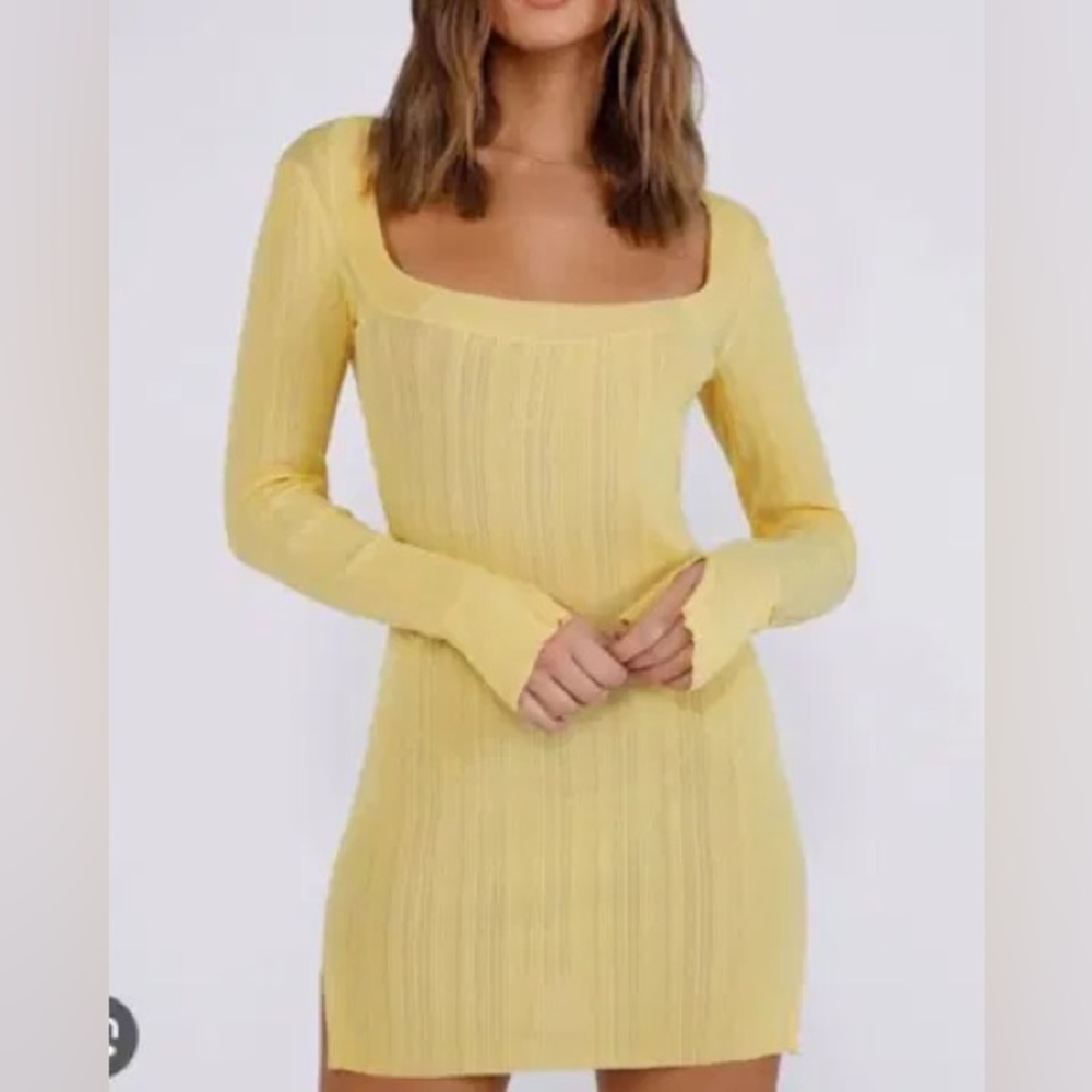 Tiger Mist Yellow Long Sleeve Dress